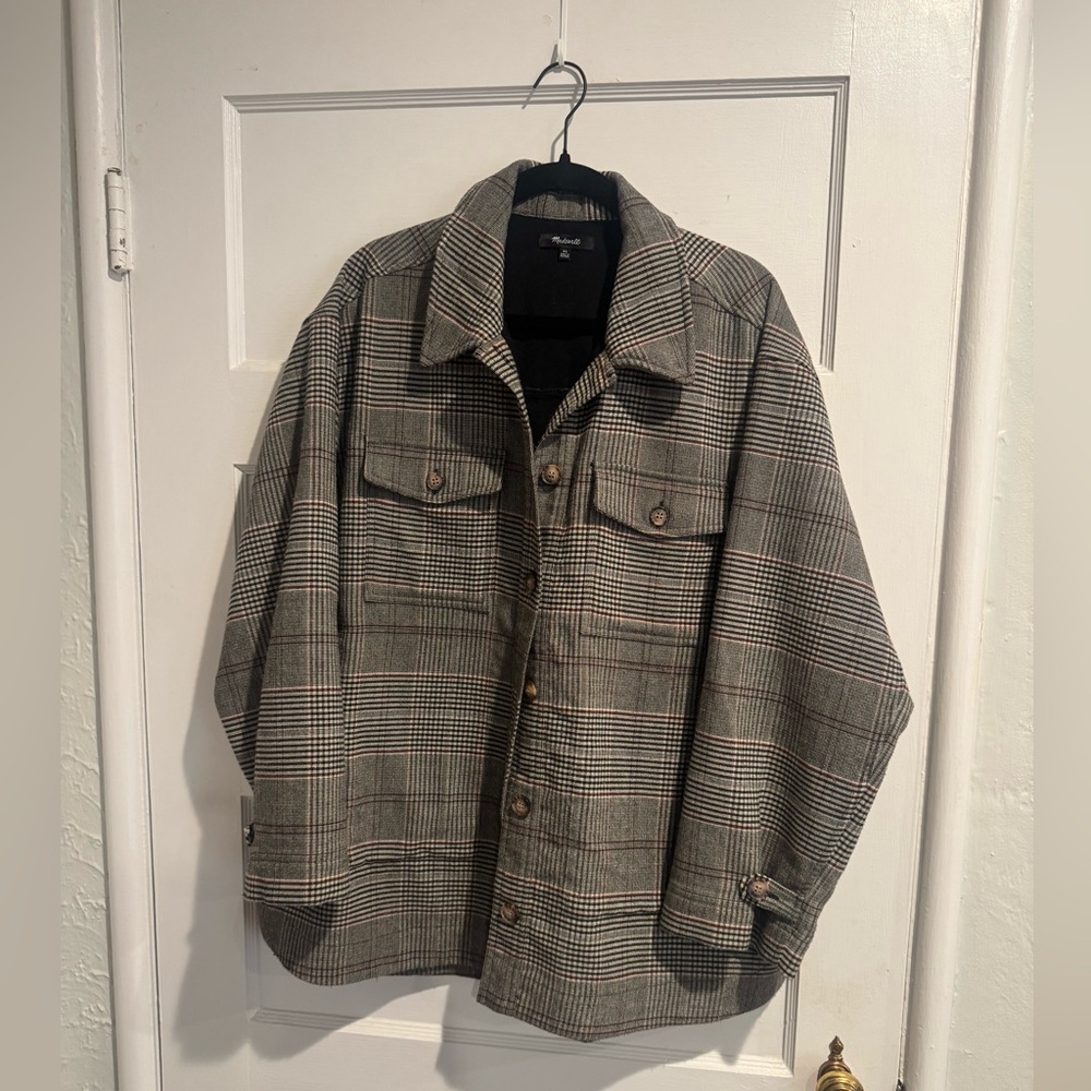 Madewell Women’s Plaid Shacket – XL – Oversized Shirt Jacket